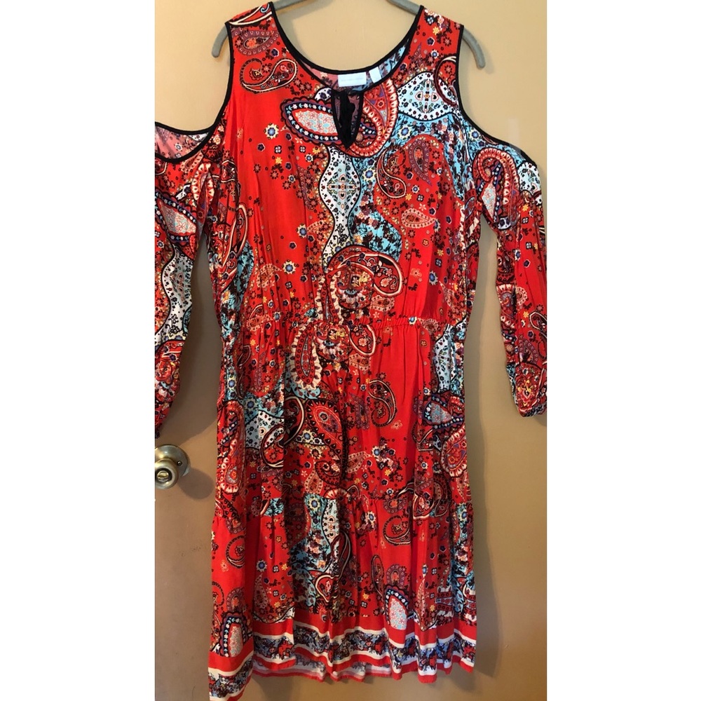 Bohemian cold shoulder dress
